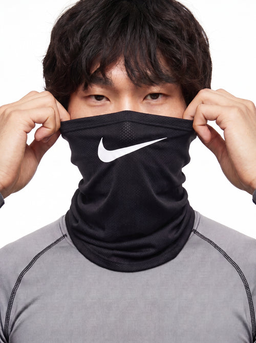 Mode Swoosh Cooling Snood worn as a black neck gaiter
