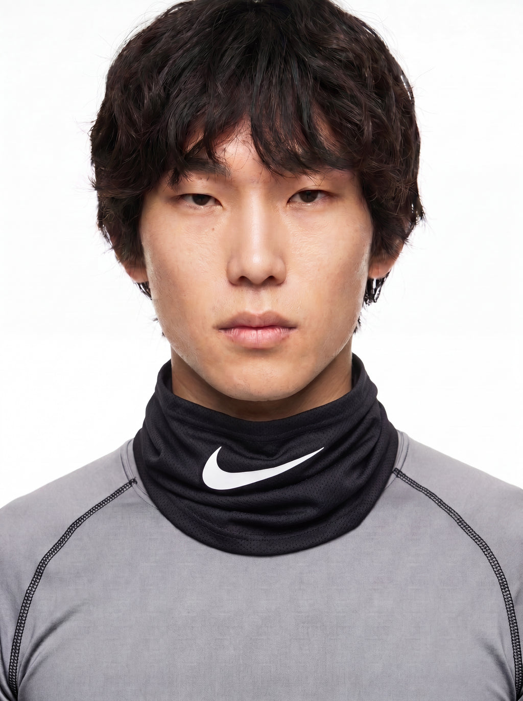 Mode Swoosh Cooling Snood styled with a black performance shirt