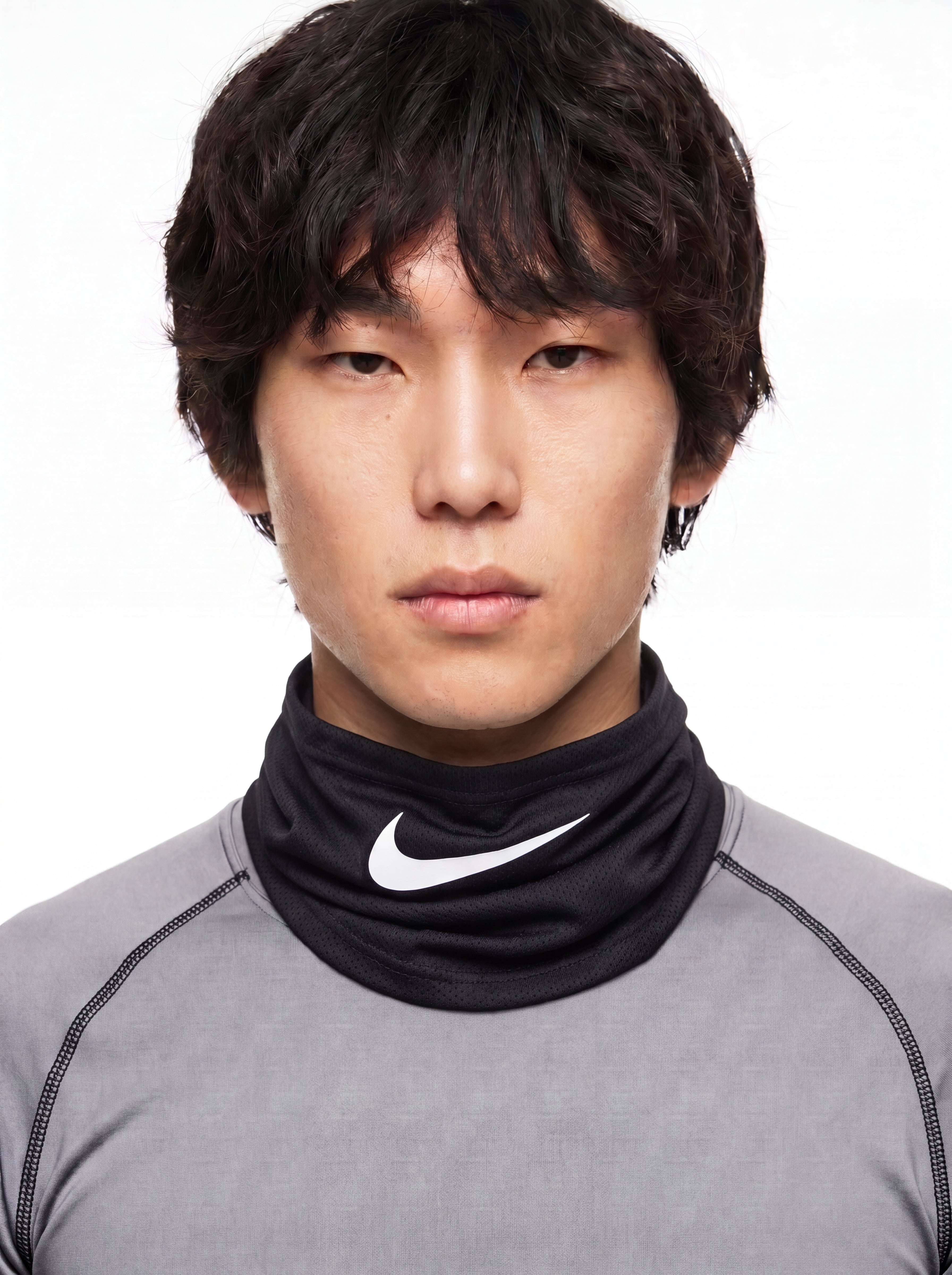 Mode Swoosh Cooling Snood styled with a black performance shirt